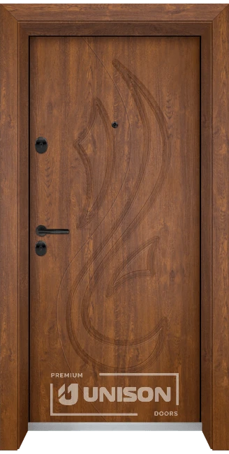 Vhodna Vrata Unison Optima 203p Z Zlaten Dub Side B