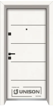 Входна врата UNISON LAMINOR L-107, Класическо Бяло